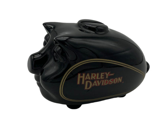 Vintage Harley-Davidson Black Ceramic Hog Gas Tank Piggy Bank