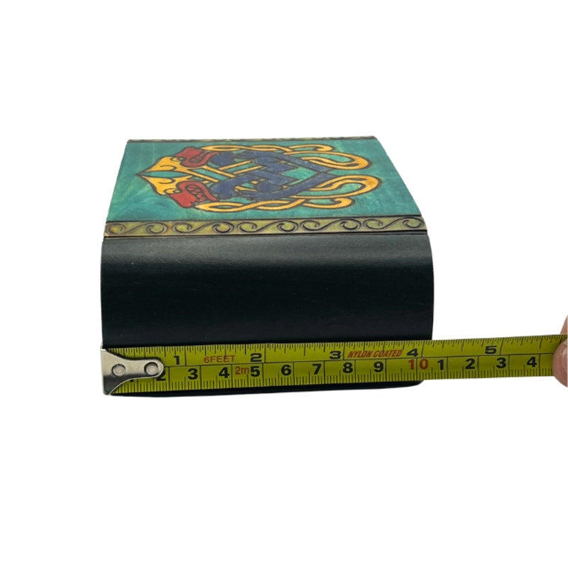 Polish Wooden Keepsake Box with Celtic Knot Design and Secret Locking Mechanism