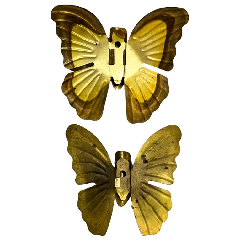 Vintage MCM Brass Metal Butterfly Wall Hangings Set of 5