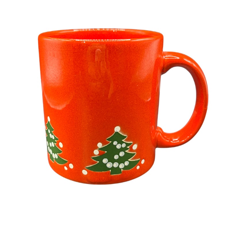 Vintage Waechtersbach Christmas Tree Red Ceramic Coffee Mug West Germany 4 In
