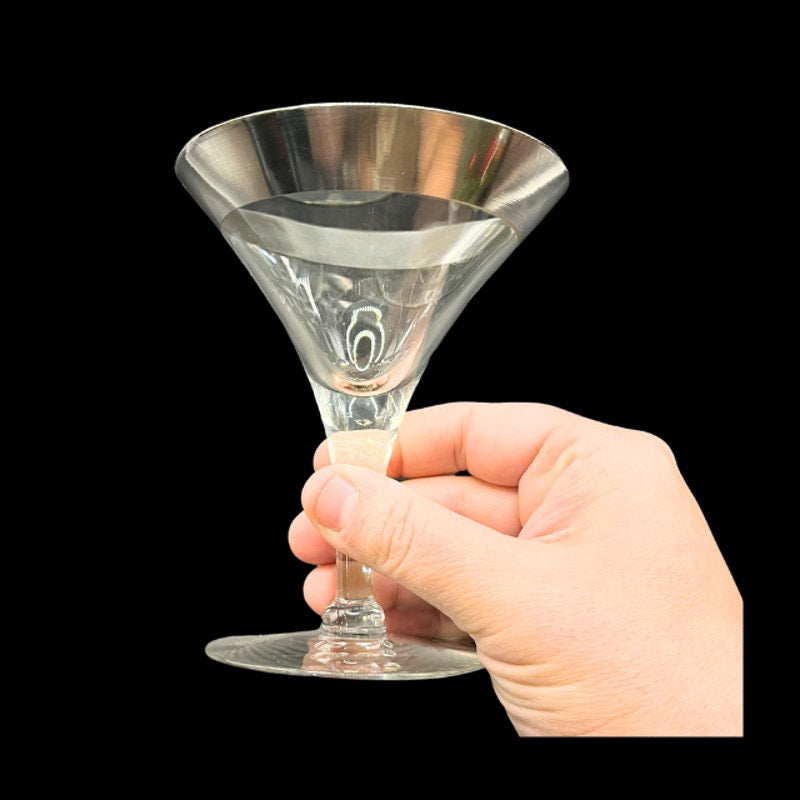 Mid Century Modern Dorothy Thorpe Silver Band Trumpet Cocktail Glasses Set of 6