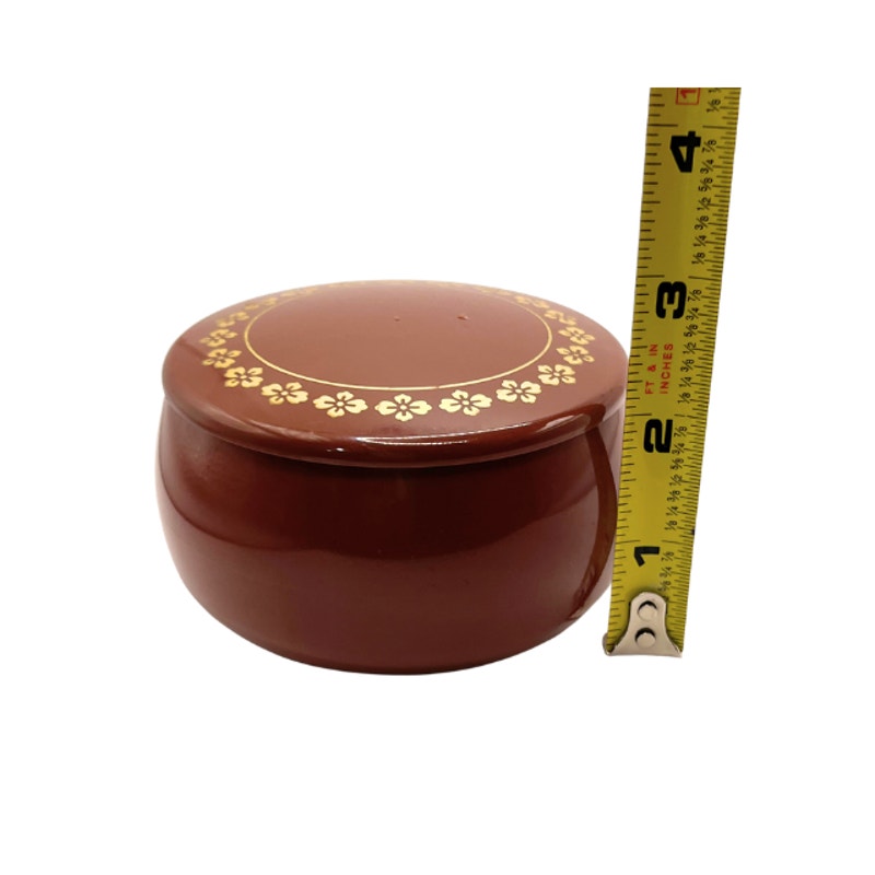 Vintage Japanese Lacquerware Lidded Container Cherry Blossom Bowl