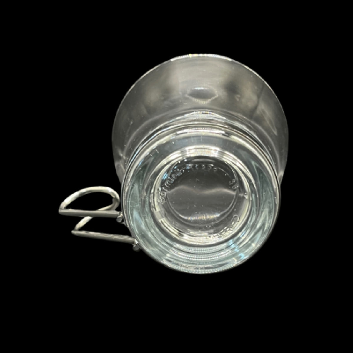 Bormioli Rocco Oslo Glass Cappuccino Cup Set 4 SS Handle Clear 7.5oz