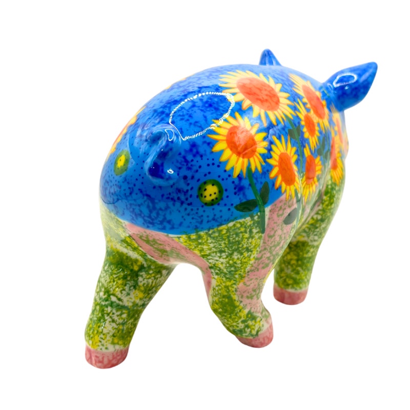 Vintage Van Gogh Sunflowers Floral Inspired Piggy Bank by Big Pigs 2002