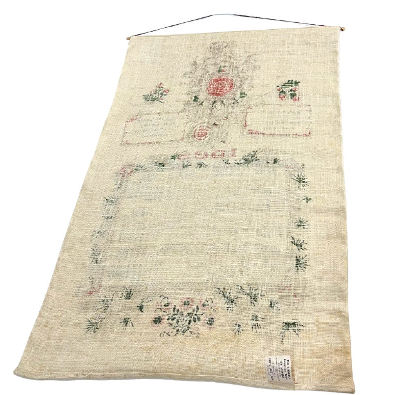 Vintage 1968 Stevens Linen Calendar Tea Towel Cuckoo Clock