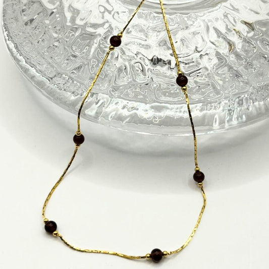 * Monet Small Amethyst Secured Bead Necklace 12”
