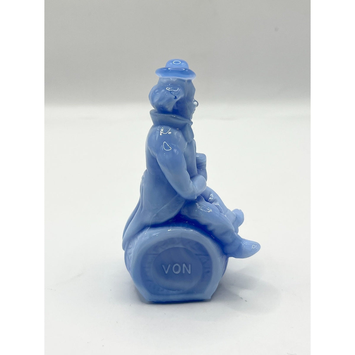 Vintage Mosser Glass Von Clown Alley Blue Slag Figurine Original Box