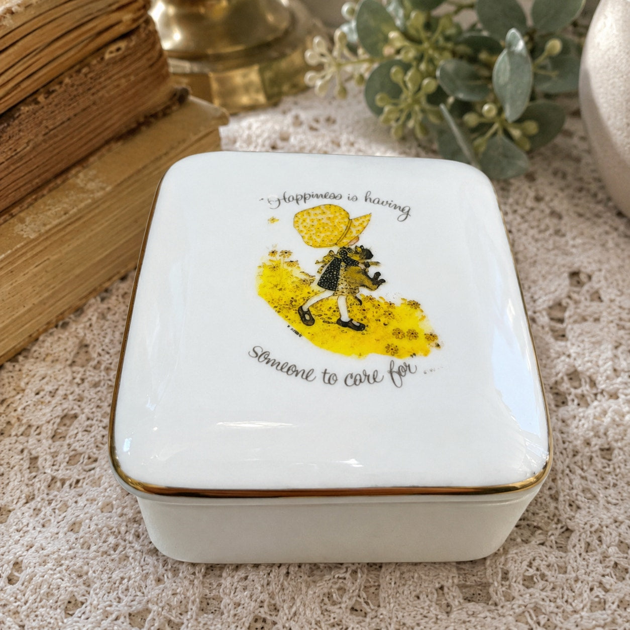 Holly Hobby Trinket Box “Happiness is having someone to care for.”