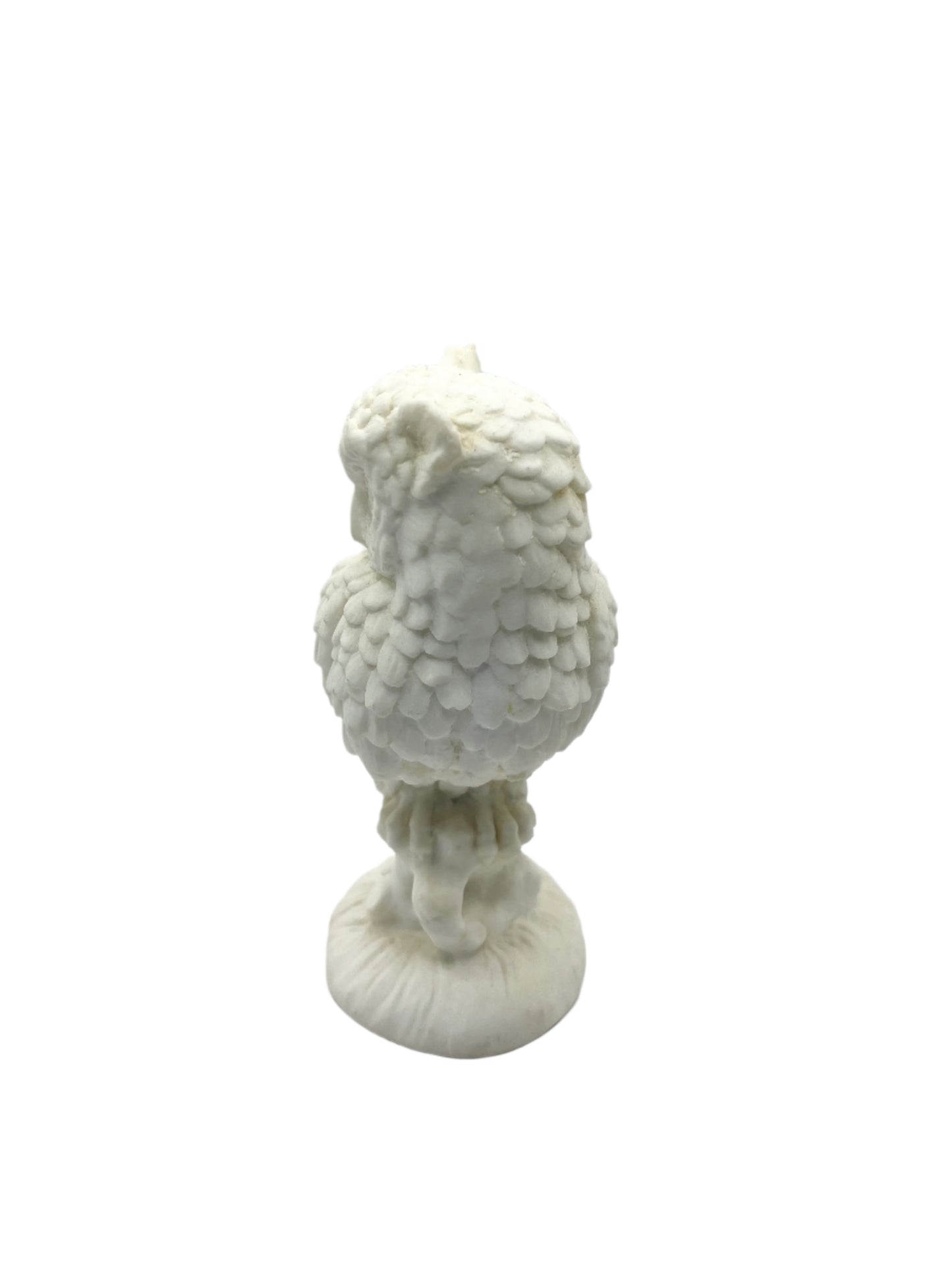 Vintage Alabaster White Owl Signed A. Santini Made in Italy
