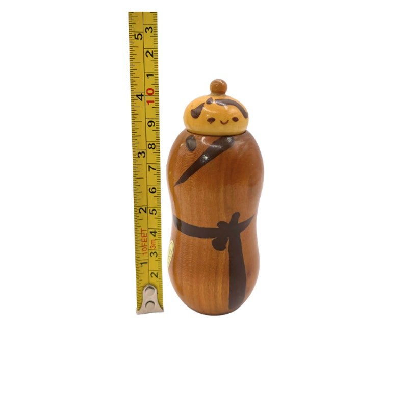 Vintage Usaburo Kokeshi Wooden Toothpick Holder Hand Crafted Japanese Folk Art