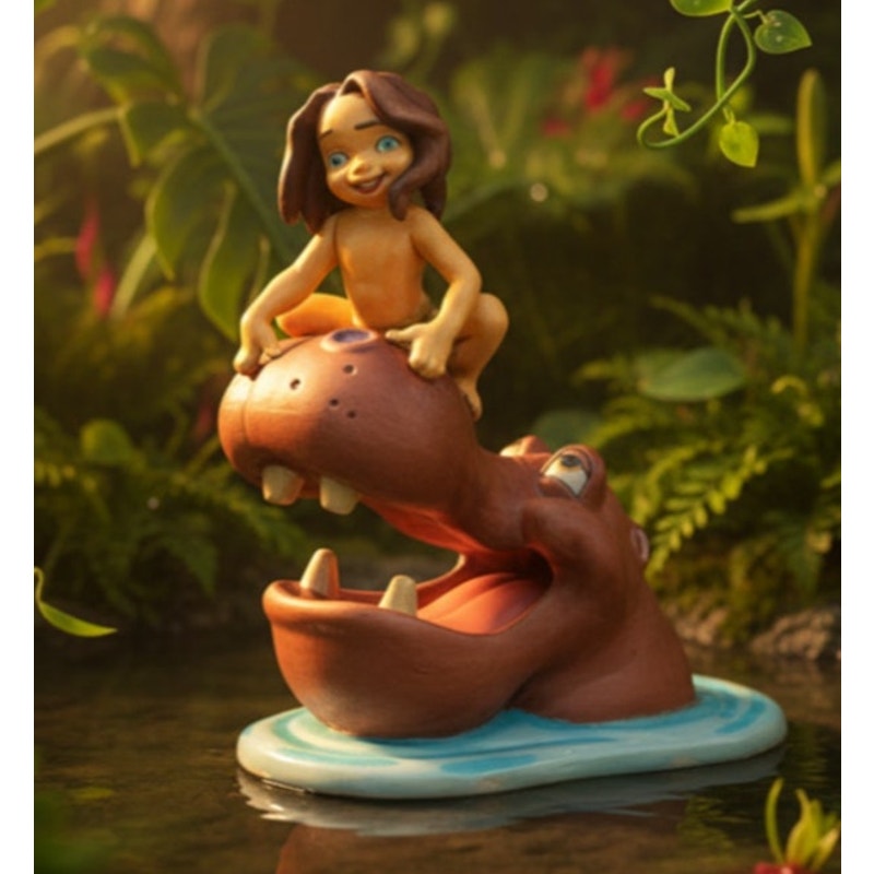 Vintage Disney Young Tarzan Hippopotamus Porcelain Figurine