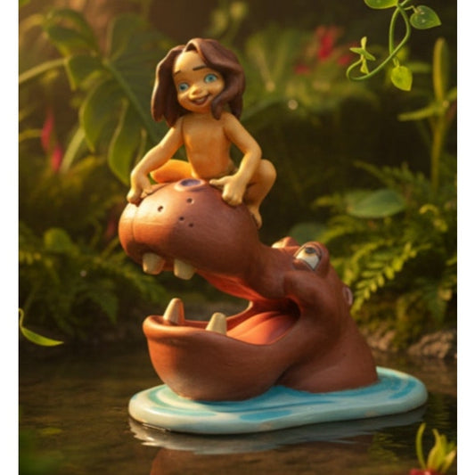 Vintage Disney Young Tarzan Hippopotamus Porcelain Figurine