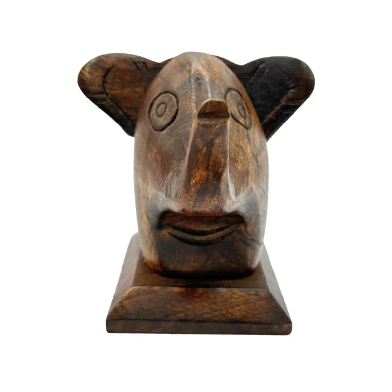 Wooden Elephant Eyeglass Holder Spectacle Stand Hand Carved