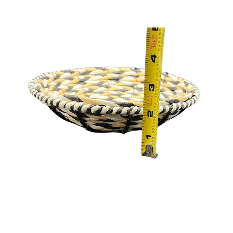 Boho Woven Seagrass Pedestal Baskets Set Natural Earth Tone Decor