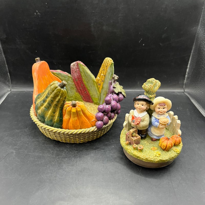 Sweet Shadow Thanksgiving Candle Holder Jar Lid Harvest Fruit Produce Vintage