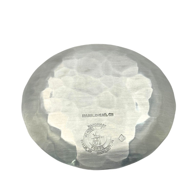 Vintage Wendell August Forge Aluminum Lighthouse Plaque Marblehead OH 4.5" with Stand