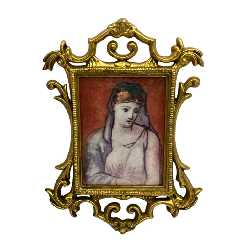 Vintage Ornate Gold Tone Plastic Frame Wall Art Famous Portrait Prints Hong Kong