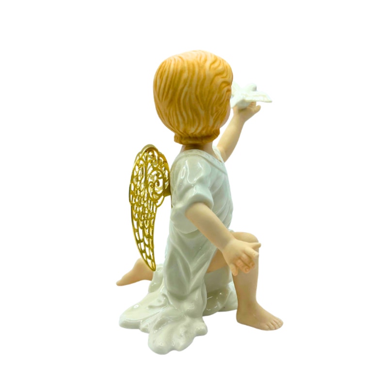 Lenox Classics Little Graces Peace Angel Figurine Gold Filigree Wings Numbered