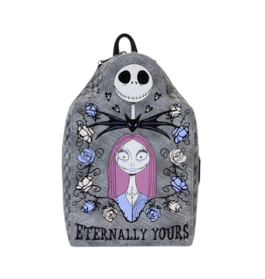 Loungefly Nightmare Before Christmas Jack & Sally Eternally Yours Tombstone Mini Backpack Pre Owned