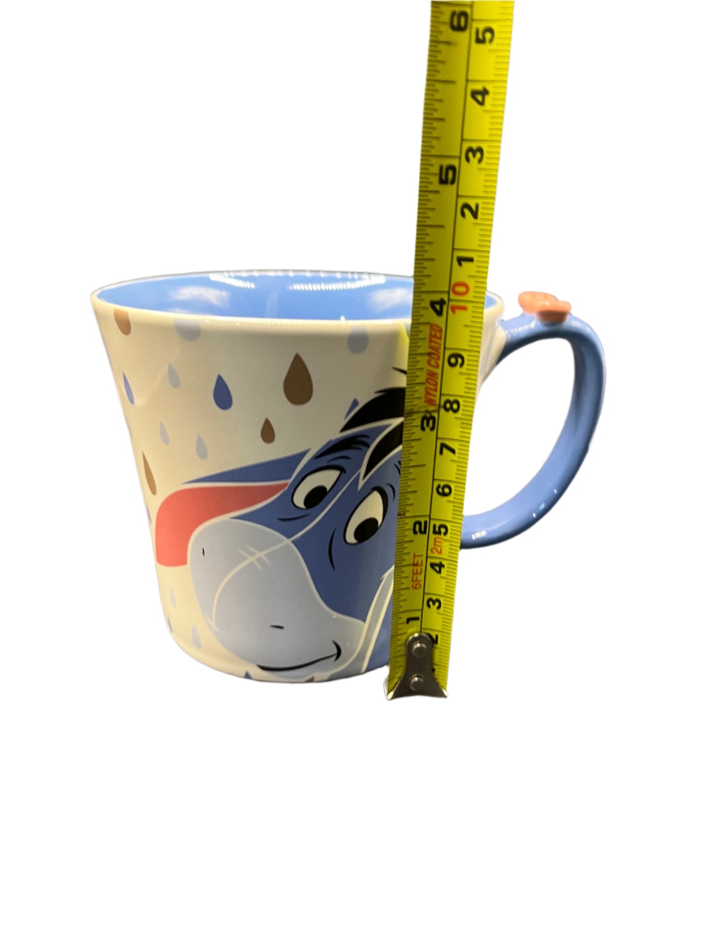 Eeyore Oversized Blue Coffee Mug with Pink Bow 14oz Pre Owned