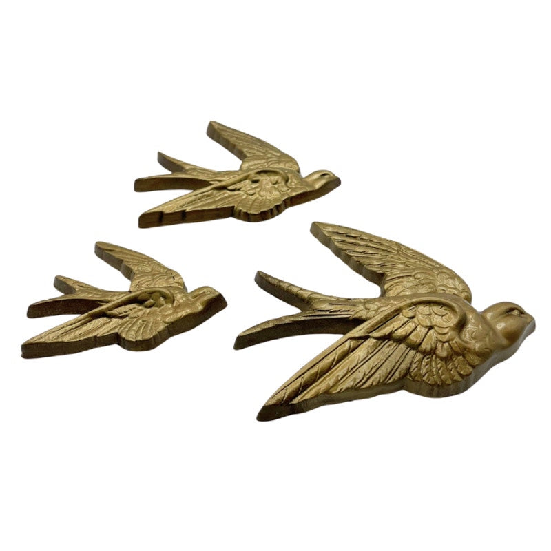 Vintage Burwood Swallow Wall Hangings 1980s Set of 3 Birds