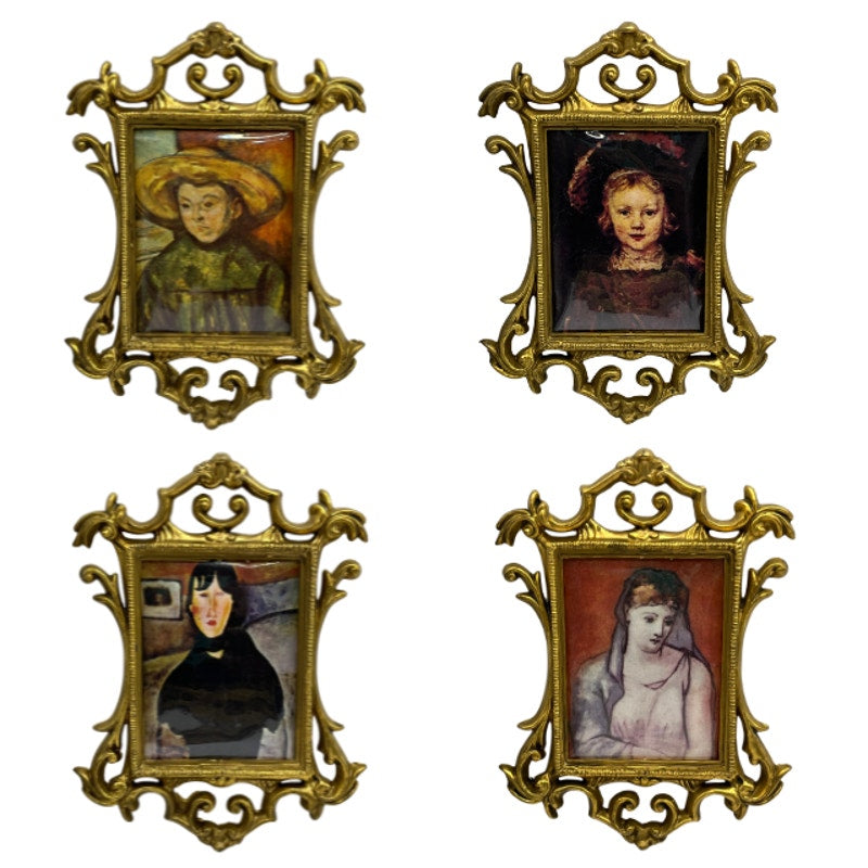 Vintage Ornate Gold Tone Plastic Frame Wall Art Famous Portrait Prints Hong Kong