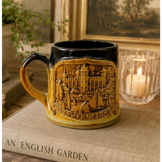 Vintage Tower of London 3D Relief Mug King Henry VIII Ceramic Tankard