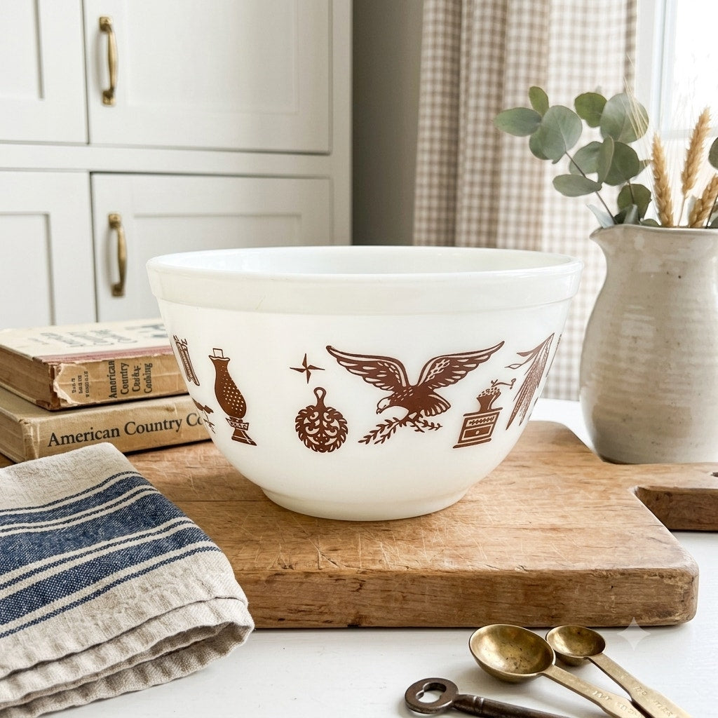 Vintage Pyrex Mixing Bowl Early American Pattern 401 1 1/2pt