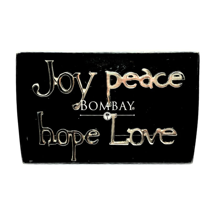 The Bombay Company Napkin Ties Joy Peace Hope Love Red Sheer Ribbon Set 4 NIB
