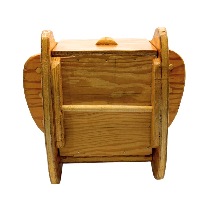 Vintage Miniature Wooden Sewing Rocking Chair Pincushion with Thread Holders