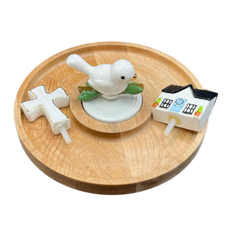 JK Adams for Nora Fleming Maple Cracker Round Serving Board Minis Centerpieces