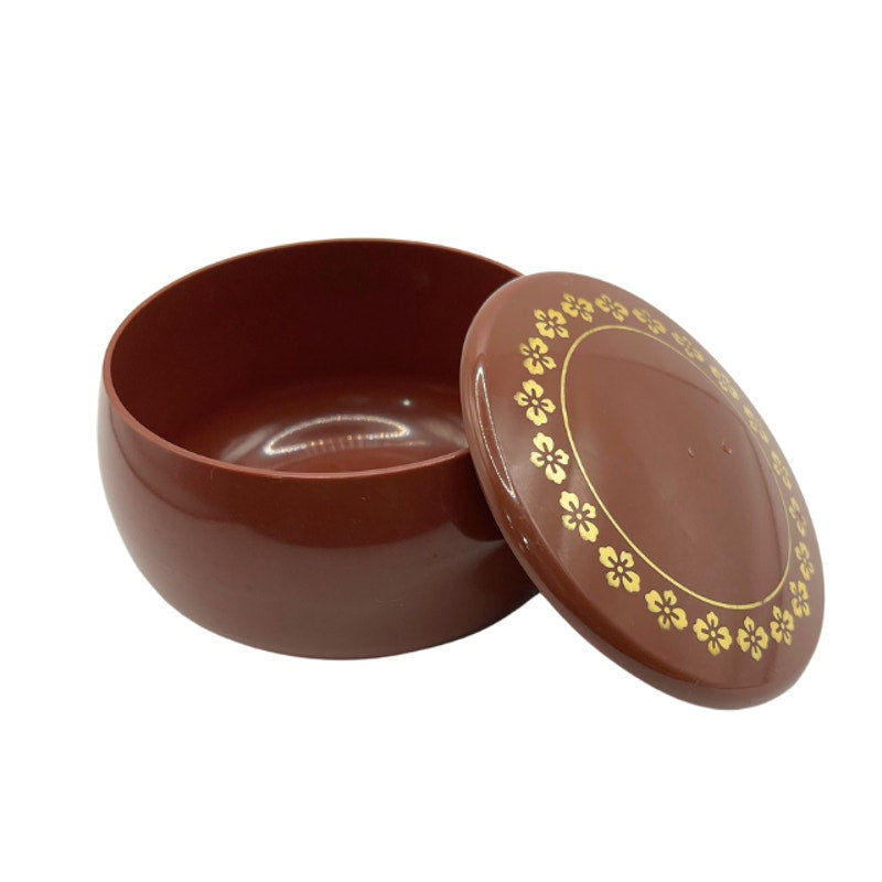 Vintage Japanese Lacquerware Lidded Container Cherry Blossom Bowl