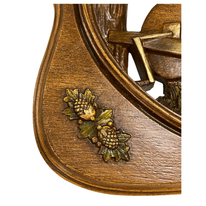 Vintage Burwood Products 3D Wall Plaque Wishing Well Cottage Mid Century 1970s