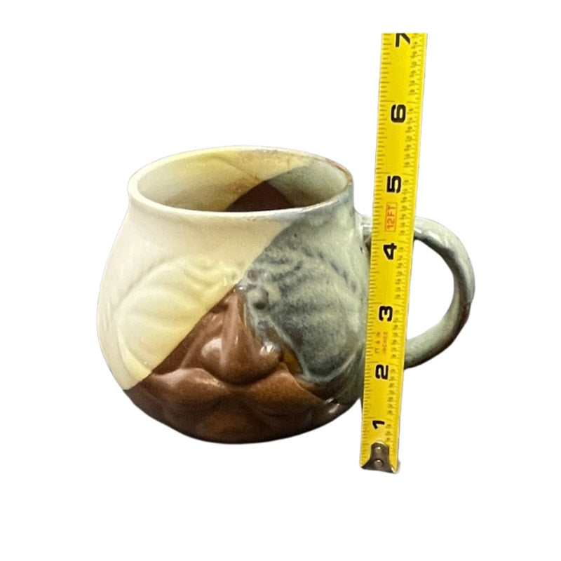 Vintage Pottery Craft USA 3D Face Mug Sculpted Man Mustache Coffee Cup