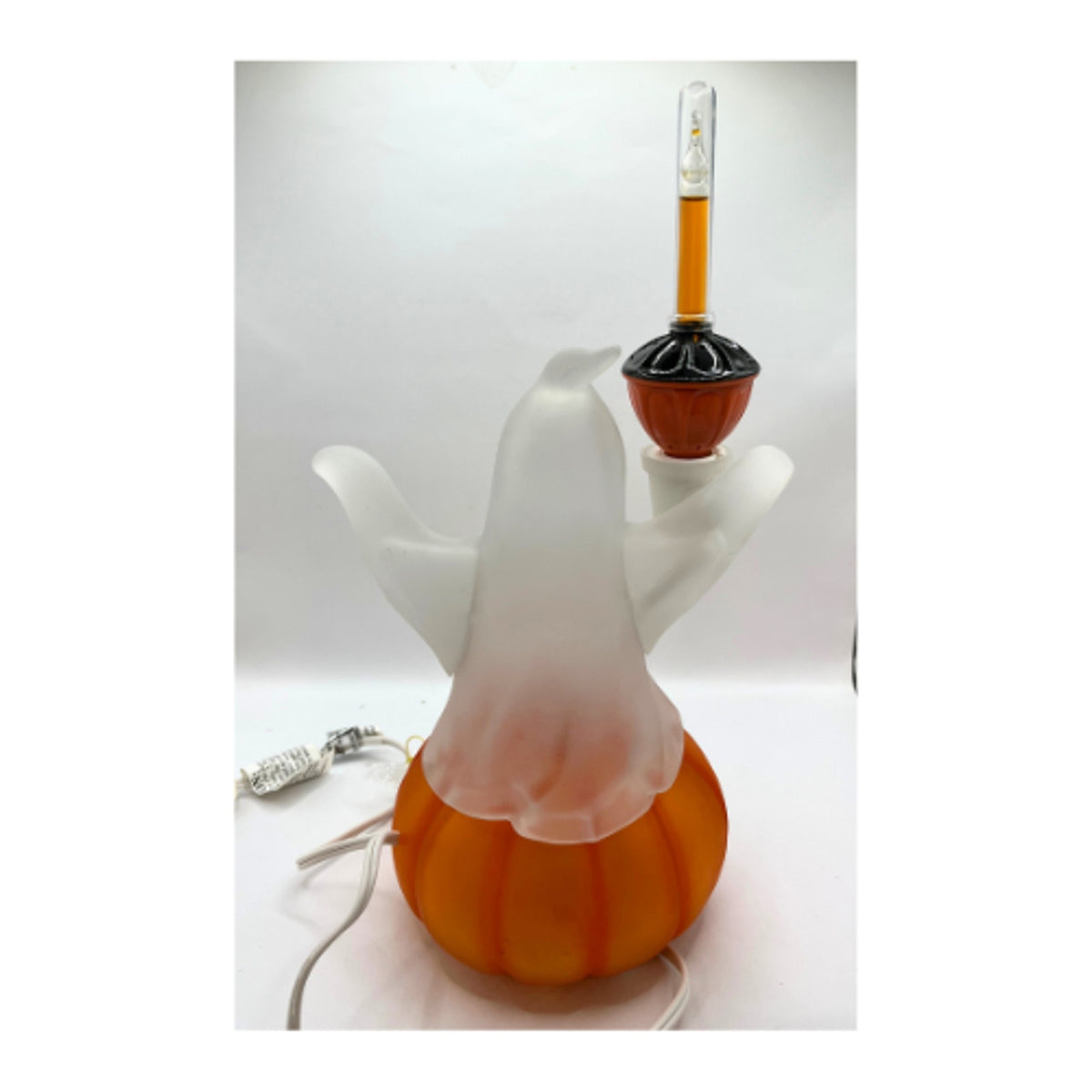 JCPenney Home Collection Lighted Acrylic Halloween Ghost Pumpkin Lamp 12"