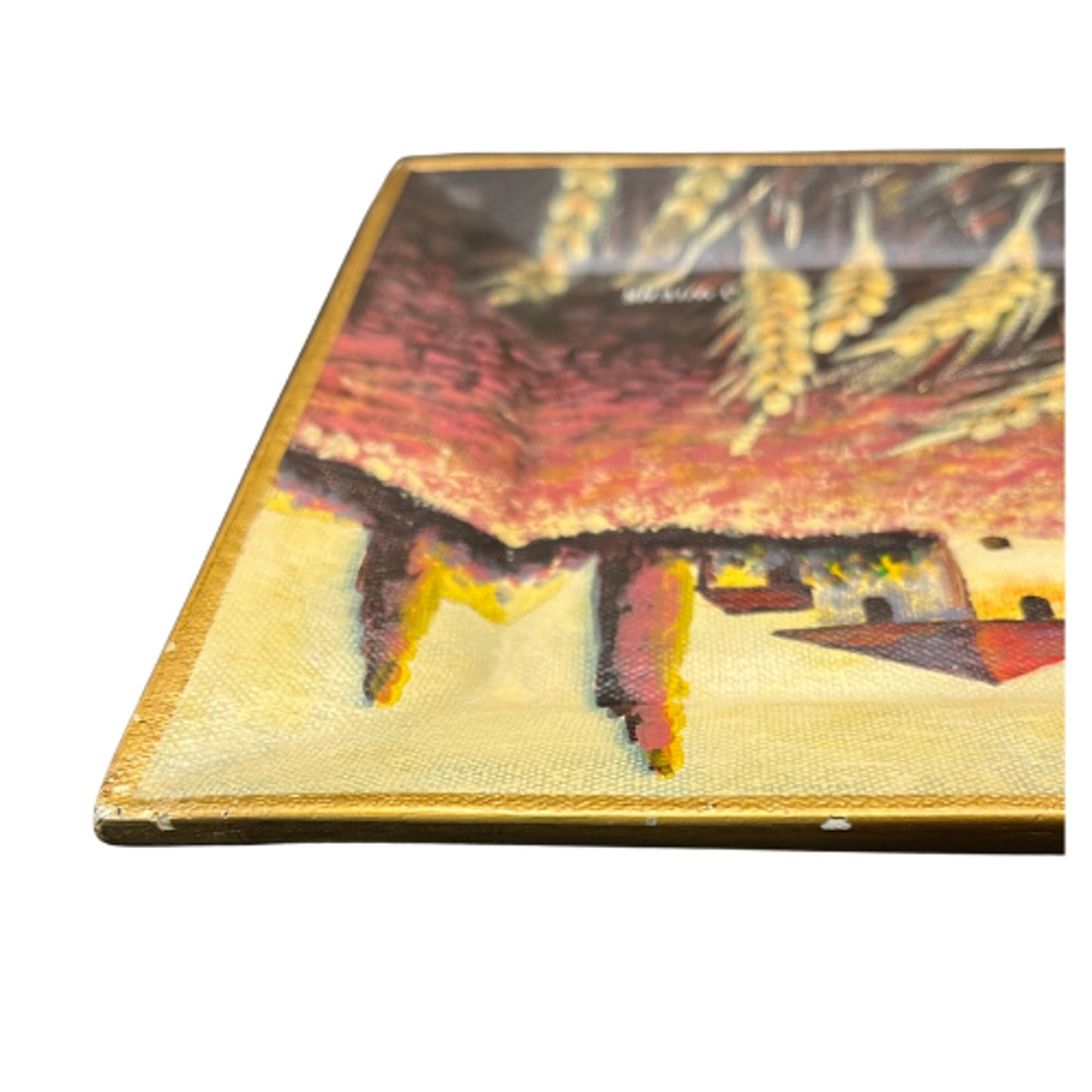 "Tuscan Fields" By J. Wiens  Hand Painted Signed Tam San Designs Beveled 10" by 10" Plate