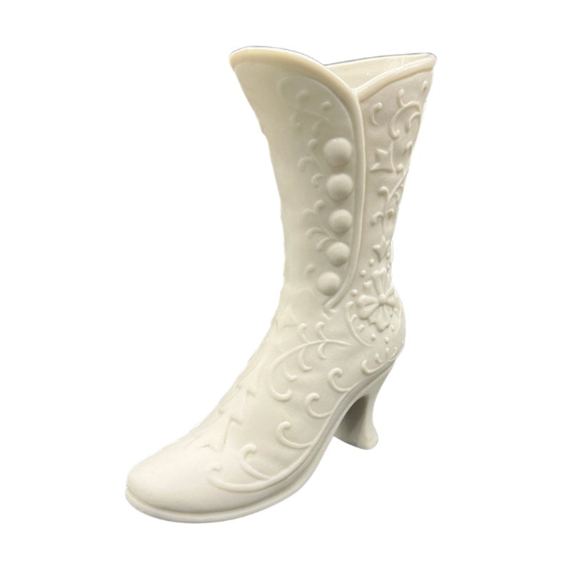 Vintage Bisque Ceramic Victorian Shoe Boot Figurine Bud Vase Japan PR-27C