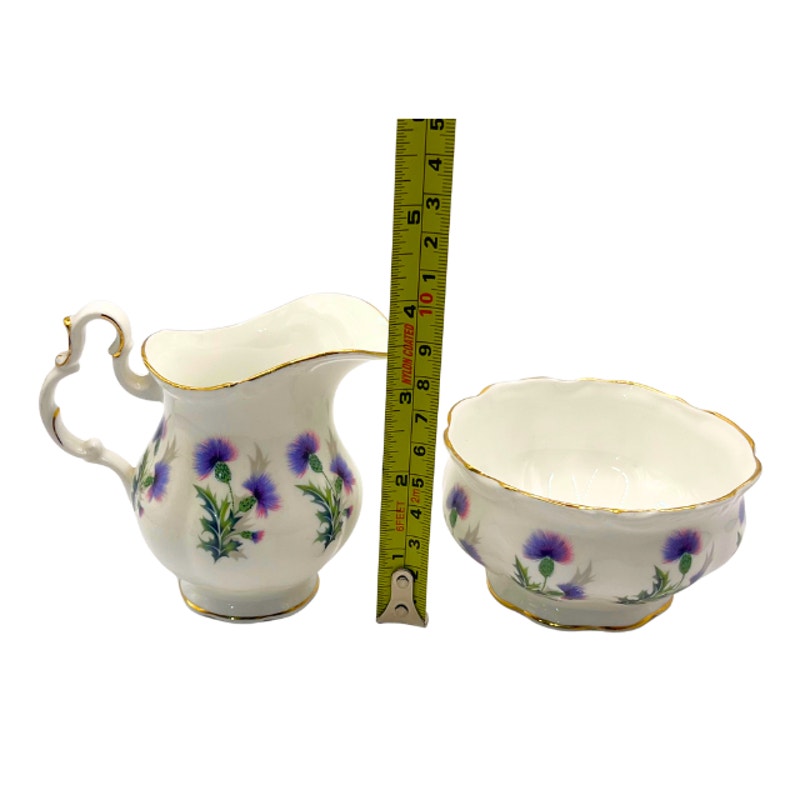 Vintage Royal Albert Brigadoon Bone China Creamer and Sugar Bowl with Gold Trim