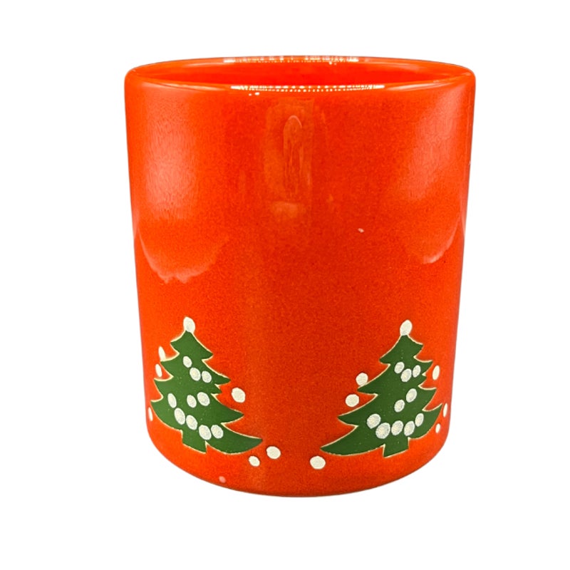 Vintage Waechtersbach Christmas Tree Red Ceramic Coffee Mug West Germany 4 In