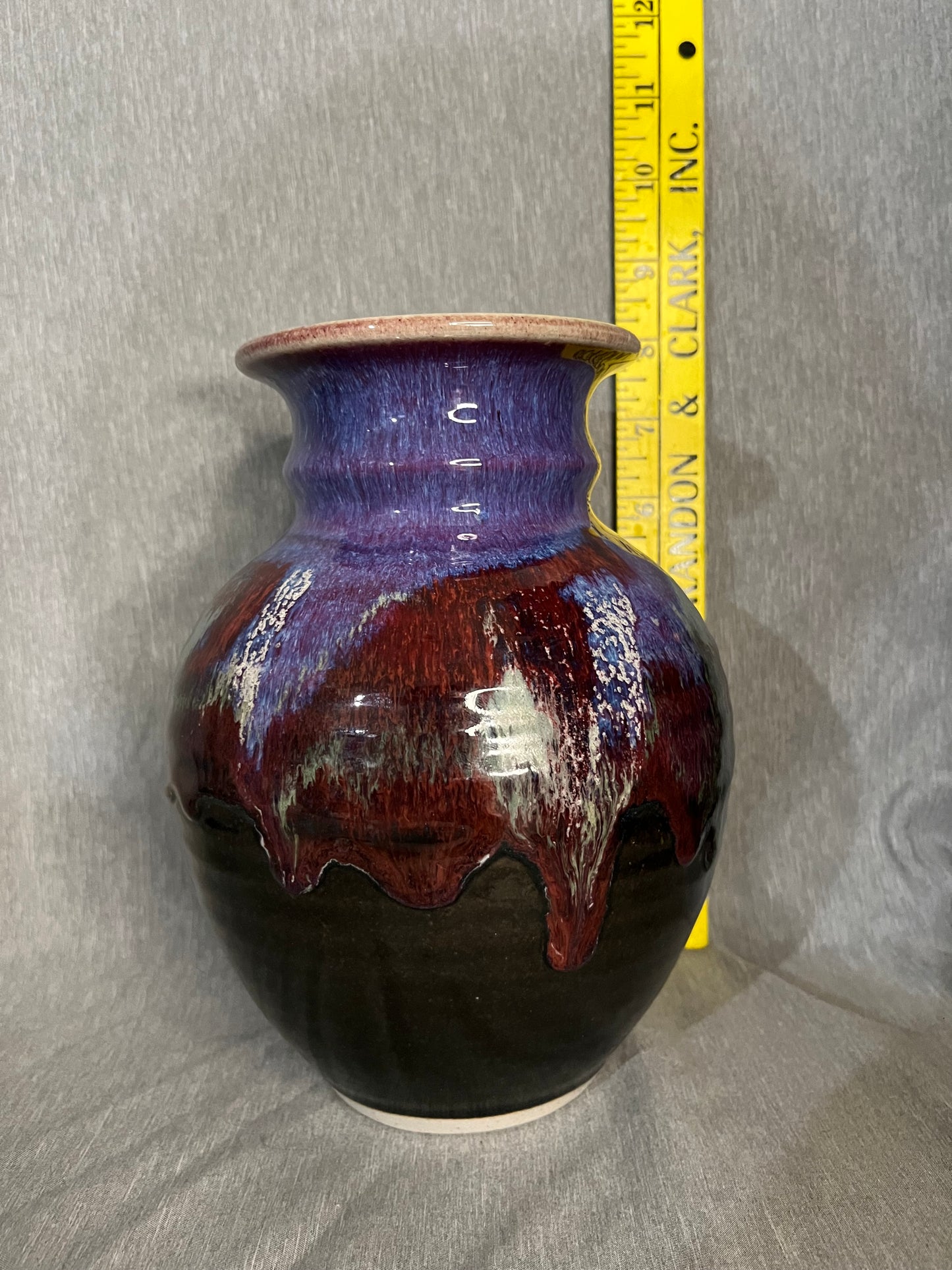 Purple Combination Glaze Studio Art Pottery Vase