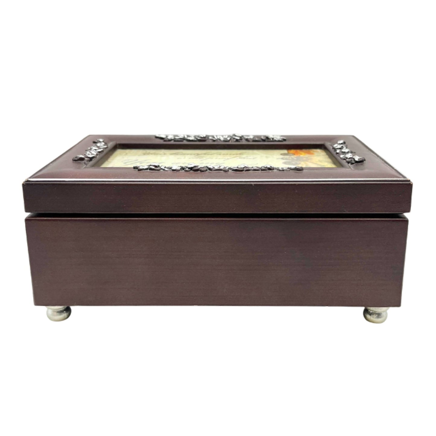 Vintage You Are My Sunshine Rosewood Finish Music Jewelry Box Joshua 1:9