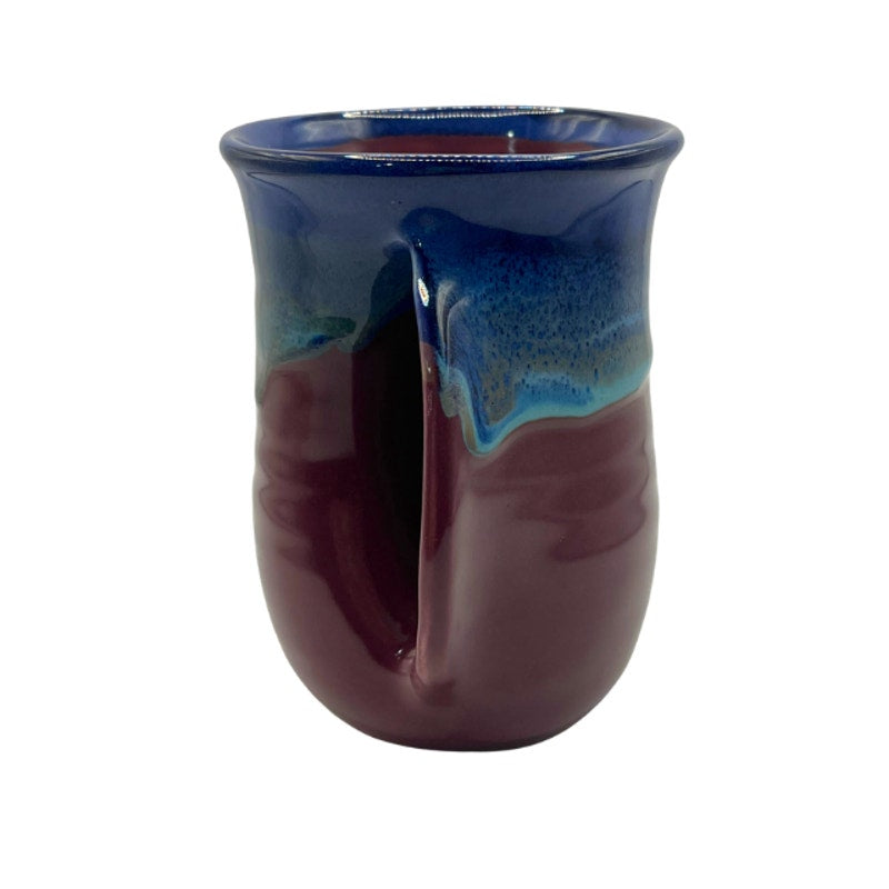 Clay in Motion Handwarmer Mug Signed Neher 2018 Purple Multicolor