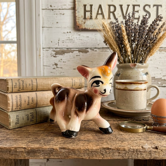 Vintage MCM Anthropomorphic Donkey Figurine Kitschy Ceramic Decor