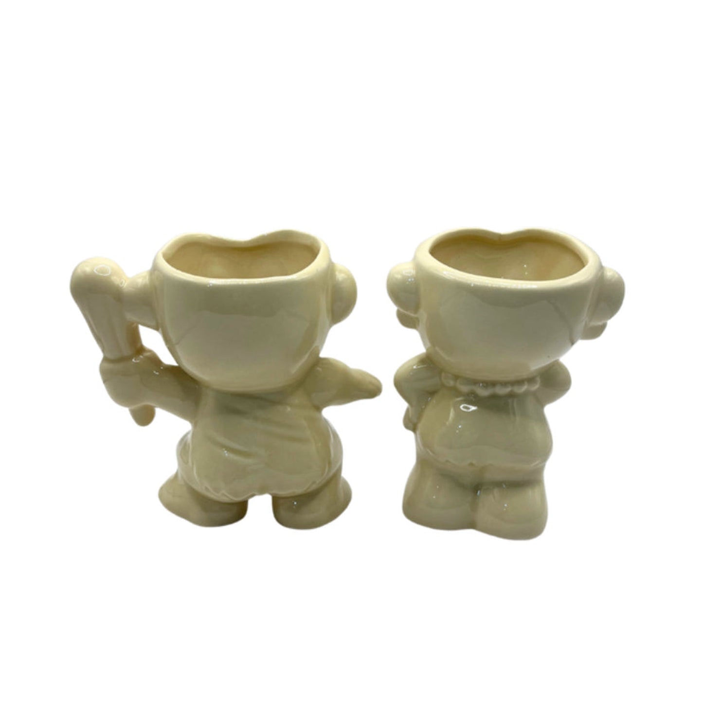 Vintage Flintstones Pebbles and Bam Bam Figural Planters Pencil Holders Ceramic