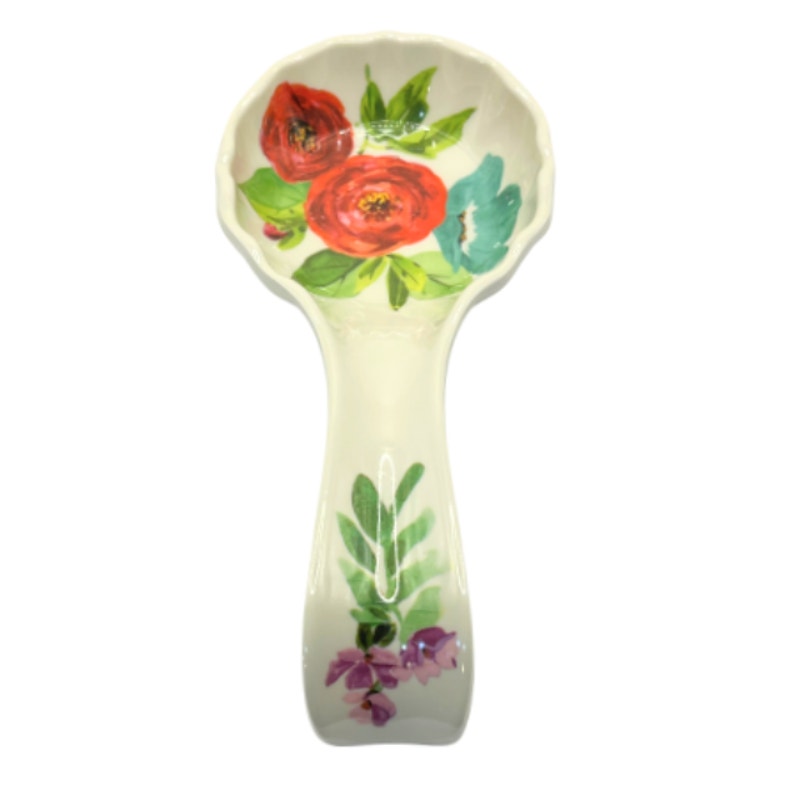 Pioneer Woman Clara Poppy Floral Melamine Spoon Rest Kitchen Decor 8.5 inch