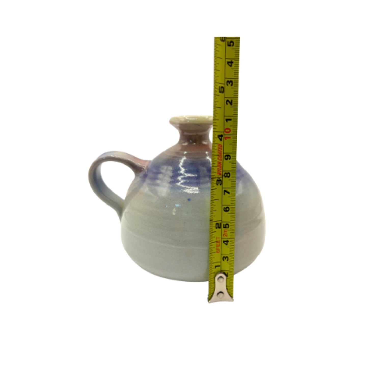 Zimmerman Signed Studio Art Pottery Glazed Handmade Oil Cruet Picture Vase