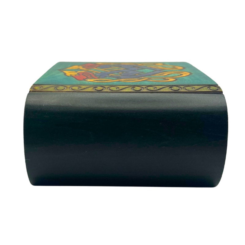Polish Wooden Keepsake Box with Celtic Knot Design and Secret Locking Mechanism