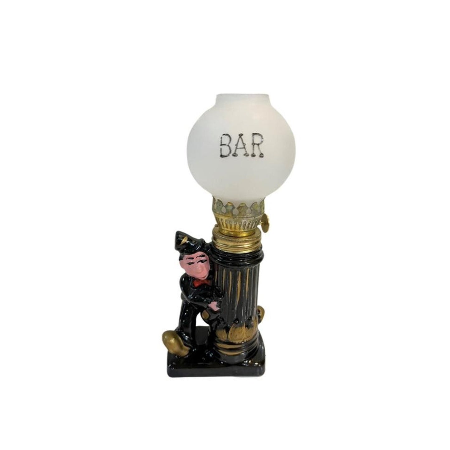 Vintage Good Time Charlie Chaplin Oil Lamp Post Bar Figurine Made in Japan