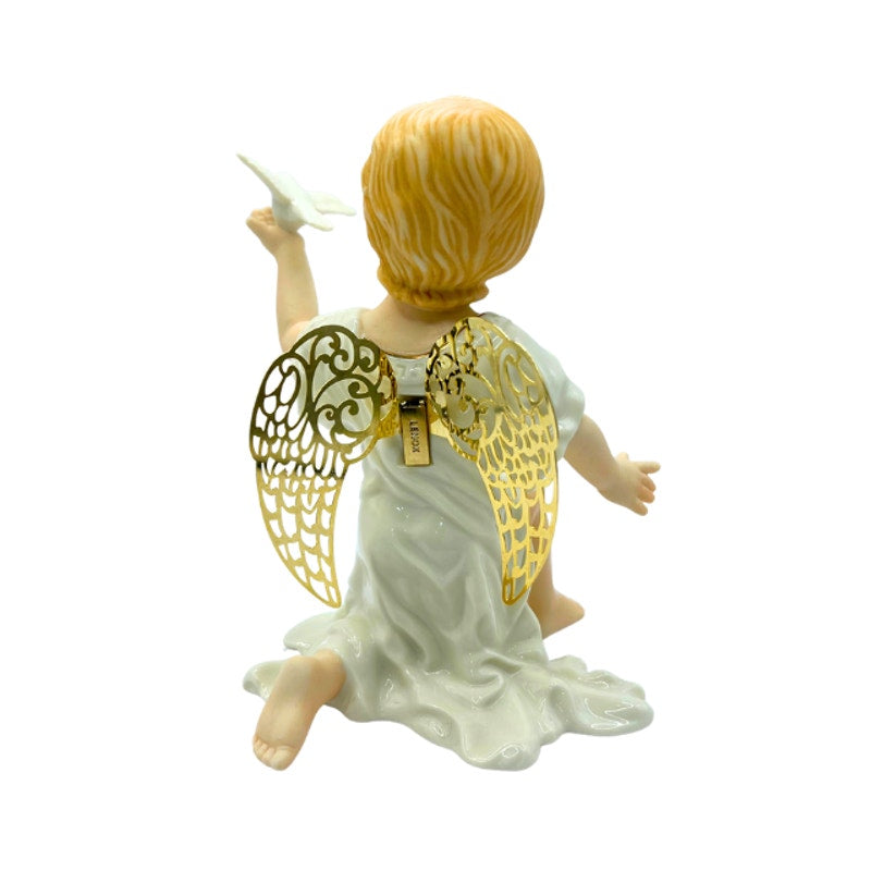 Lenox Classics Little Graces Peace Angel Figurine Gold Filigree Wings Numbered