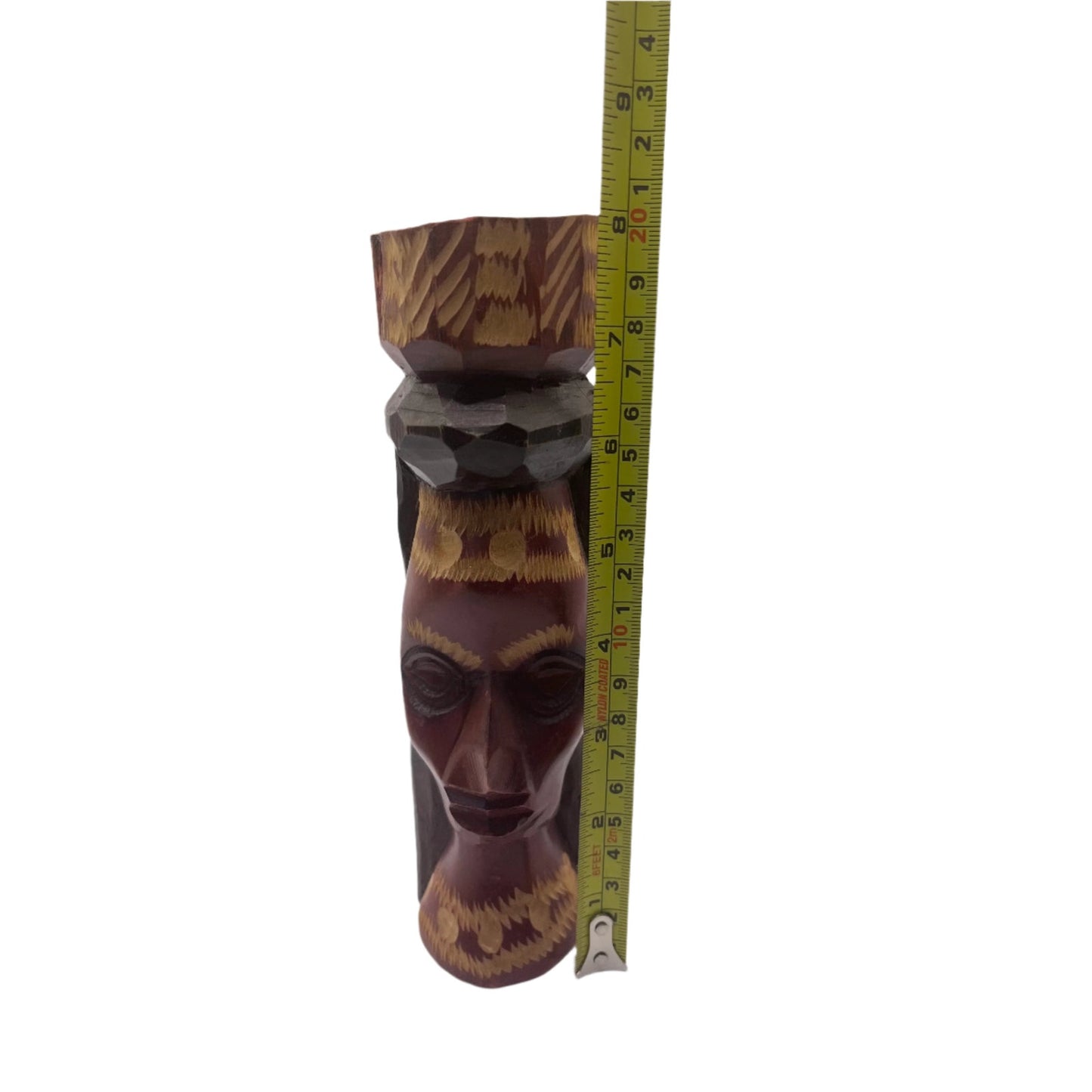 Vintage Hand Carved Jamaican Wooden Tiki Figure Folk Art Statue 8"